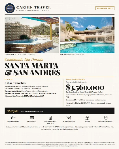 Afiche del plan Combinado Isla Dorada: Santa Marta y San Andrés